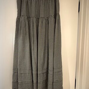 Doen Sebastian Tiered Check Midi Skirt